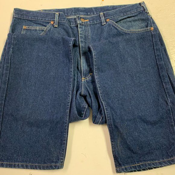 Vintage Lee Denim Dark Blue Jeans 42x34 - Picture 3 of 4